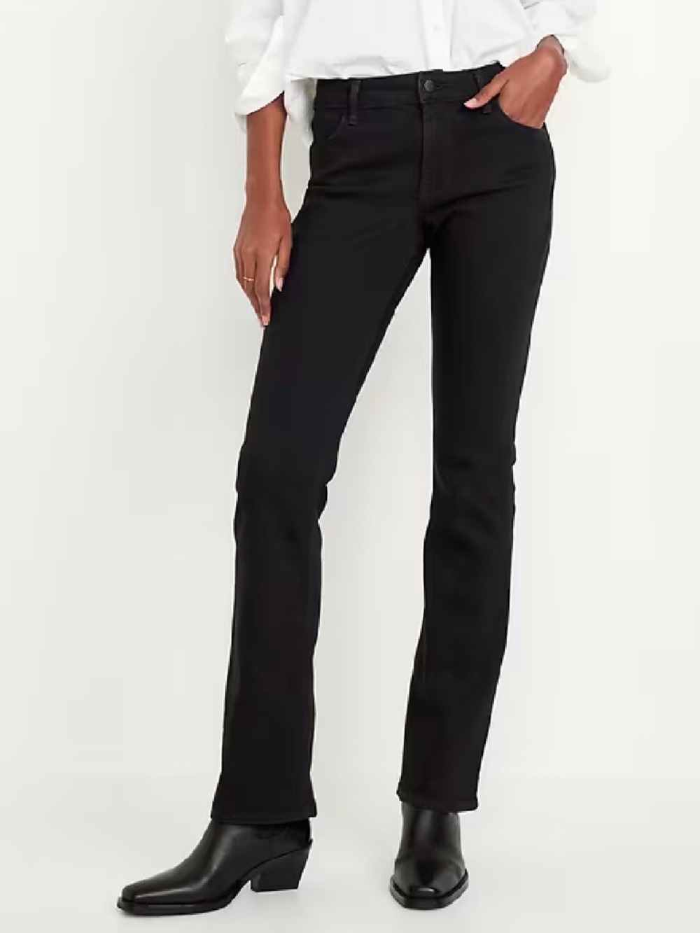 Old Navy Black Mid-Rise Wow Boot-Cut Jeans